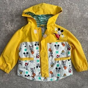 Disney Store Yellow and White Mickey Raincoat